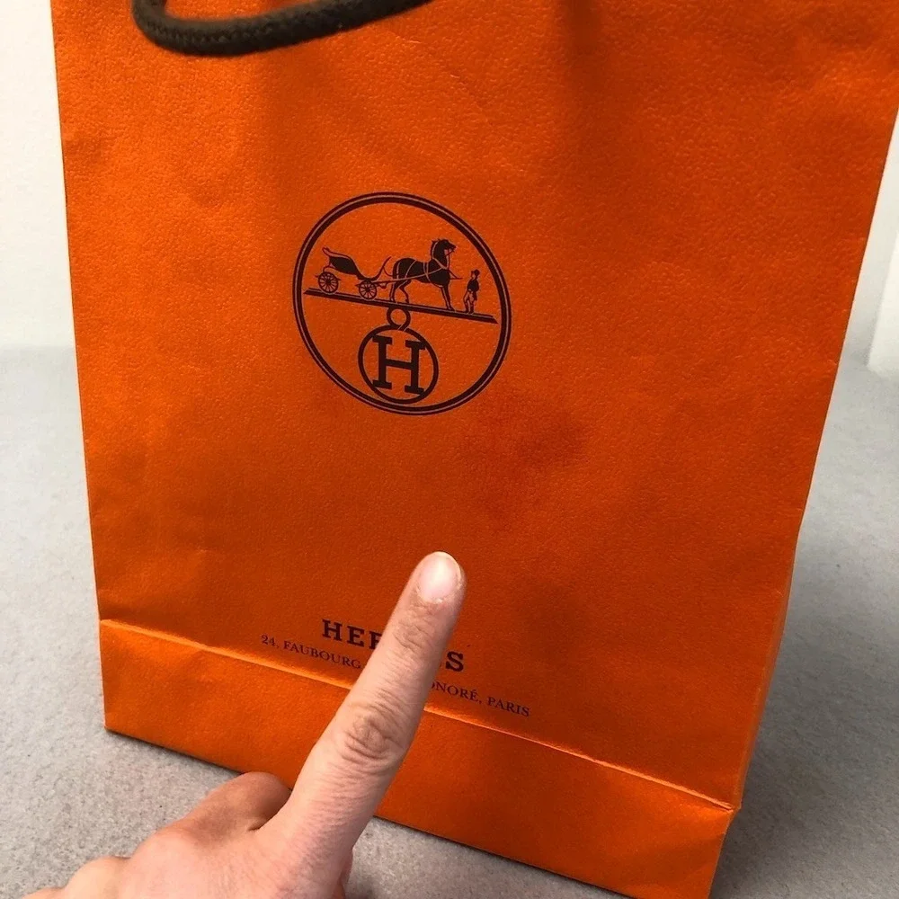 Hermes Authentic Orange Gift Shopping Bag Medium Rectangle 8.25x11.5x3.25 Lot